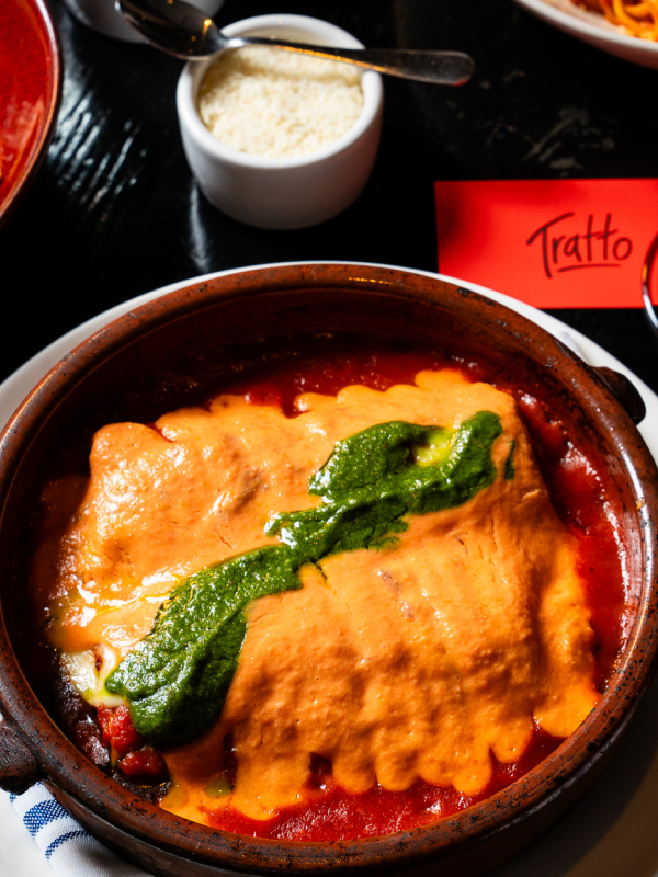 close up of food prepared by tratto at the marker