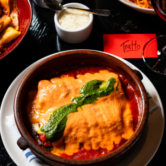 close up of food prepared by tratto at the marker