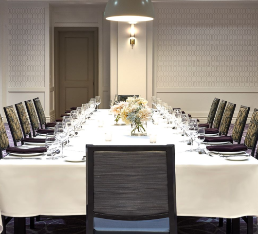 large banquet table at the marker