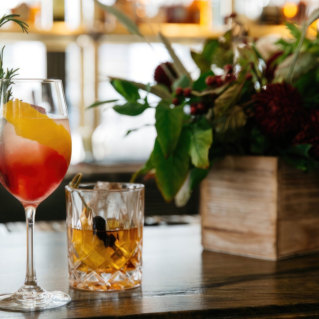 Close up of cocktails prepared by Tratto at The Marker