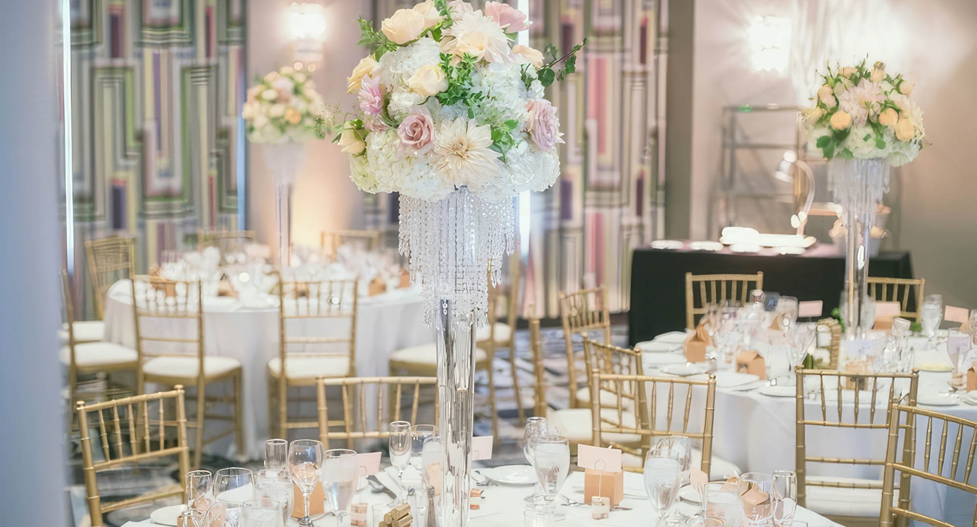 Close up of a table center piece at the Bellevue
