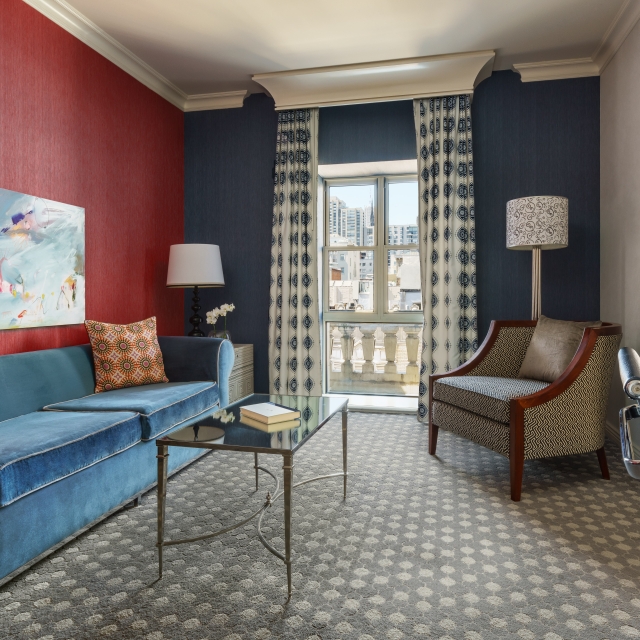 suite hotel room at marker hotel in san francisco