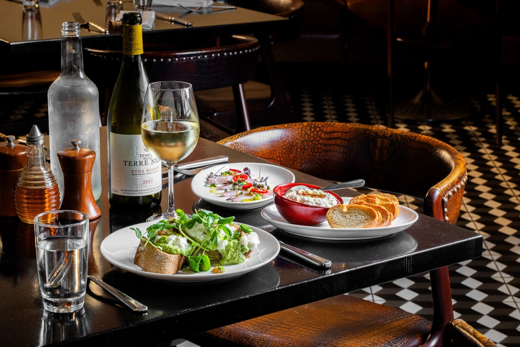 tratto food sitting on table in makrer hotel san francisco