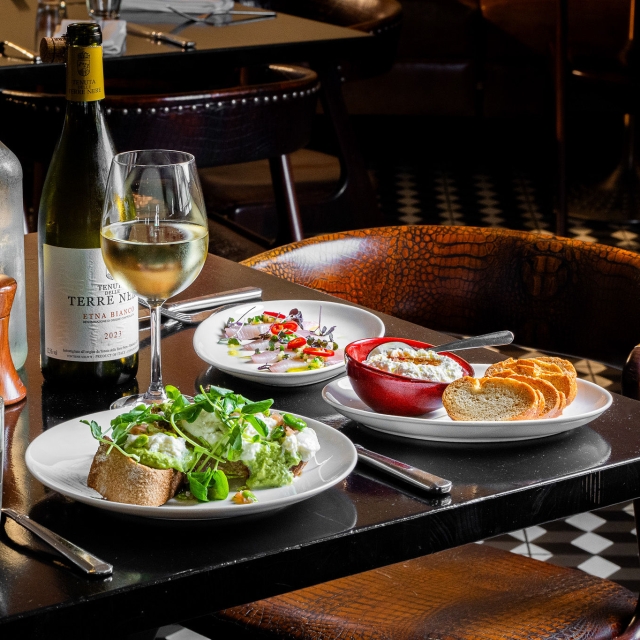 tratto food sitting on table in makrer hotel san francisco